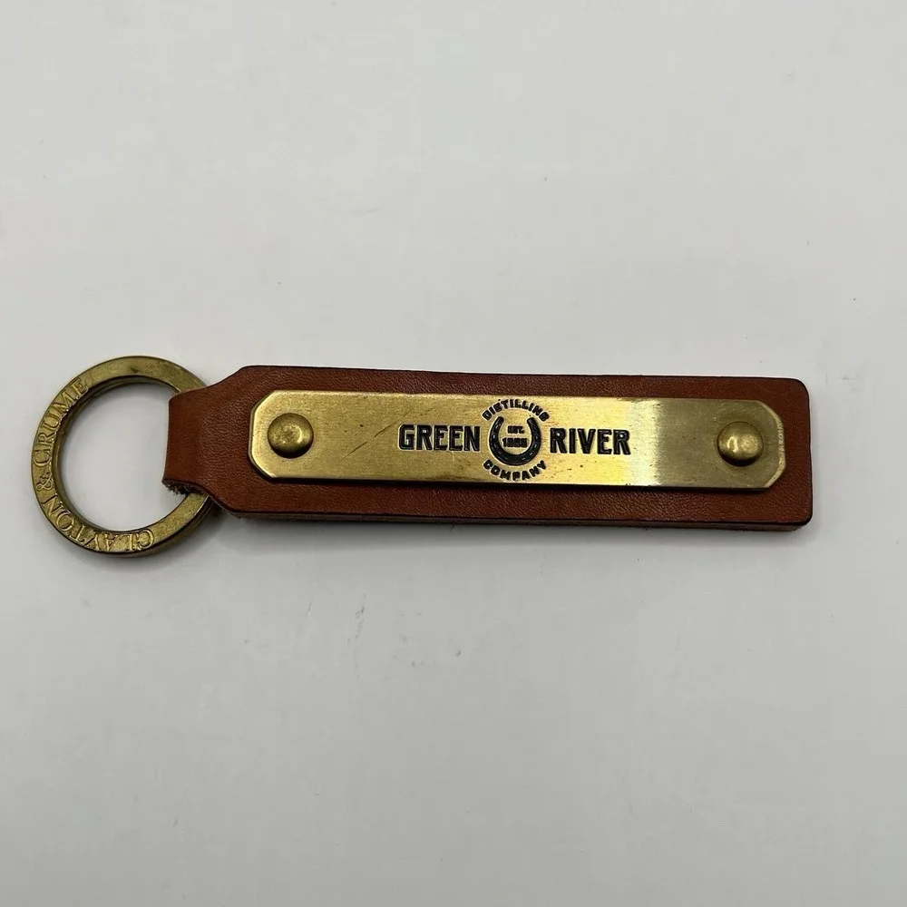Green River‎ Distilling Co. Leather Key Chain Brown Clayton & Crume Bourbon